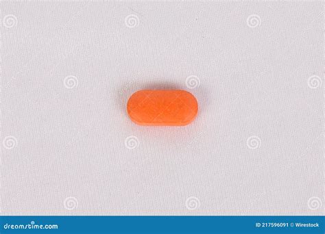 Orange Oval Pill Isolated on White Background Stock Image - Image of ...