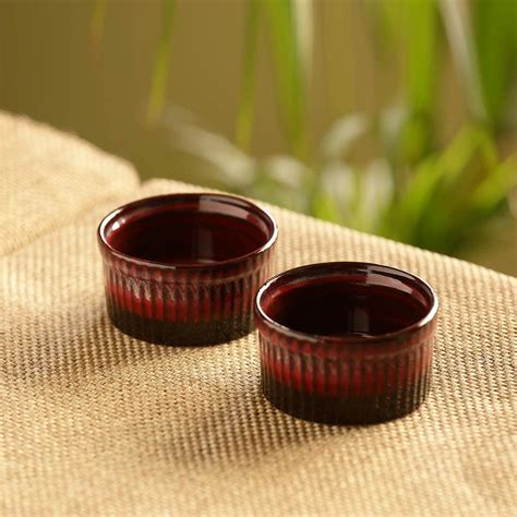 Buy ExclusiveLane 'Crimson Companion' Chutney Serving Katori Ceramic ...