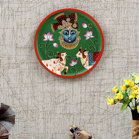 Buy Handpainted Shreenathji MDF Wall Plate Online On Zwende