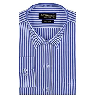 ACCOX Men's Breathable Cotton Full Sleeves Regular Fit Striped ...