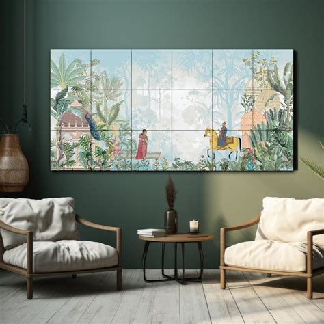 Emperor Riding Horse, Standing Woman In A Garden Wood Print Wooden Lux ...