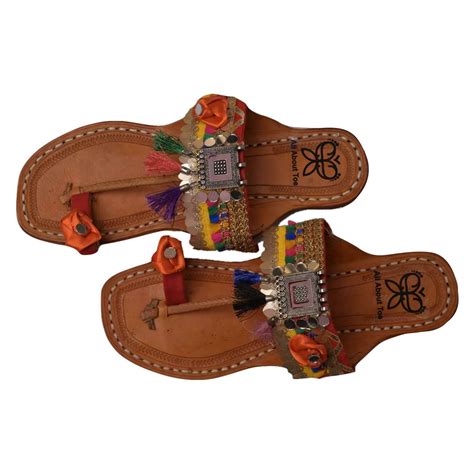 ALL ABOUT TOE Women's Boho Banjara Kolhapuri Shoes|Flat Multicolour 6 ...