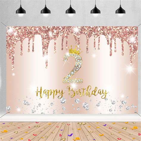 Custom Age Banner Personalized Happy Birthday Banner Set - 2 Large Pink ...