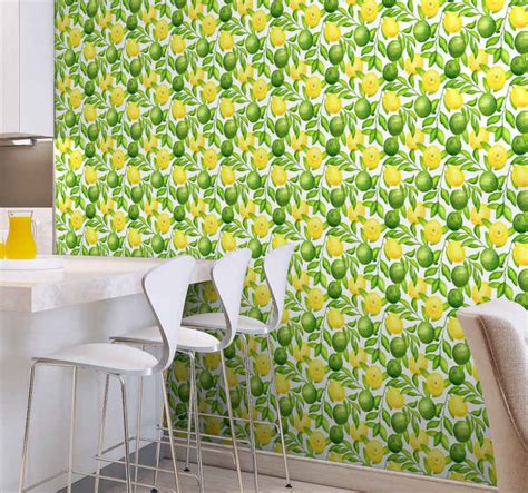 Citrus Fruit Pattern kitchen wallpaper