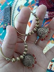 Jaipur Mart Ethnic Collection Jhumki Earrings for Women (Red)(GSE814RED ...