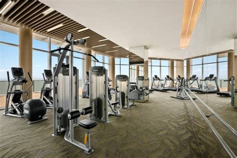 Fitness Center Kempinski Hotel Yixing Designed by HBA | Fitness center design, Gym design, Gym ...