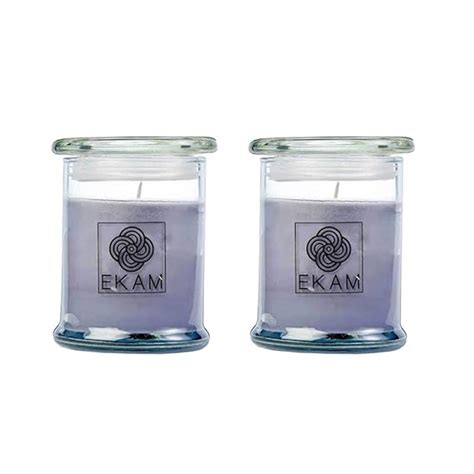 EKAM Twilight Sky Scented Candle Glass - Pack of 2, Ring Jar Collection ...
