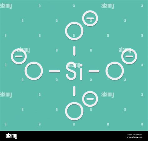 Orthosilicate (silicon tetroxide, silicate) anion, chemical structure ...