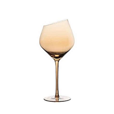 Unique Slanting Gold Wine Glasses - Perfect Barware Addition for Wine ...