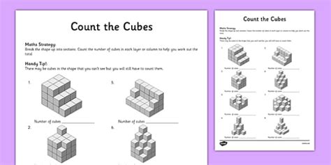 Year 5 Count the Cubes Worksheet / Worksheet
