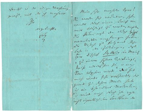 Eigenh. Brief mit Unterschrift D". von Daumer, Georg Friedrich ...