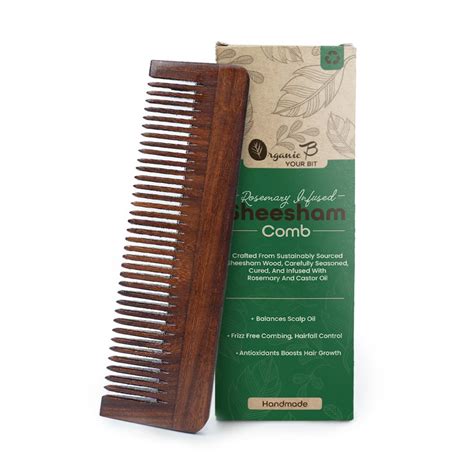 Buy Organic B Rosewood widetooth Long Comb for women & men for hair ...
