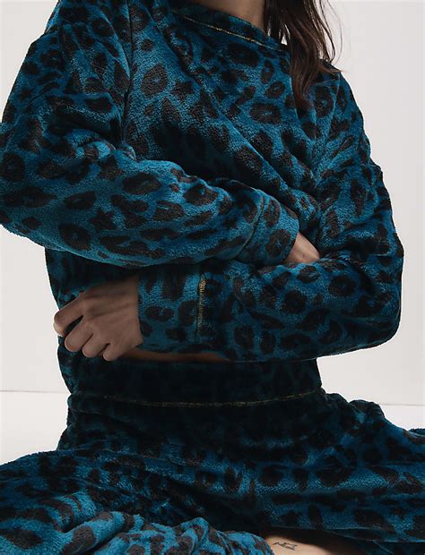 Buy Fleece Printed Pyjama Set at Marks & Spencer