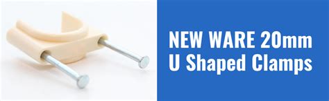 NEW WARE® 20 mm PVC U-Shaped Pipe Clamps with Flat Nail | Ivory Wire ...