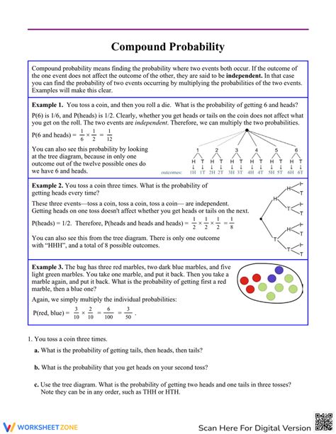 Image result for Compound Events Probability Worksheet