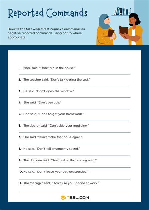 Image result for ESL Reported Commands