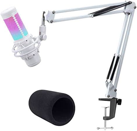 YOUSHARES Premium Mic Arm for HyperX QuadCast S - White Boom Arm for ...