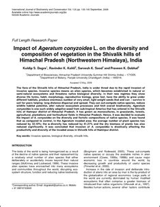 Impact of Ageratum conyzoides L. on the diversity and composition of ...