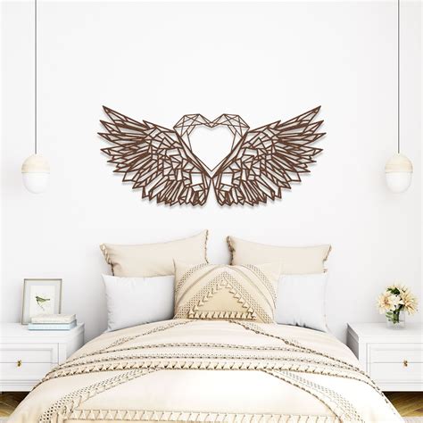 Art Deco Geometric Metal Angel Wings Artwork for Wall, Abstract Diamond ...