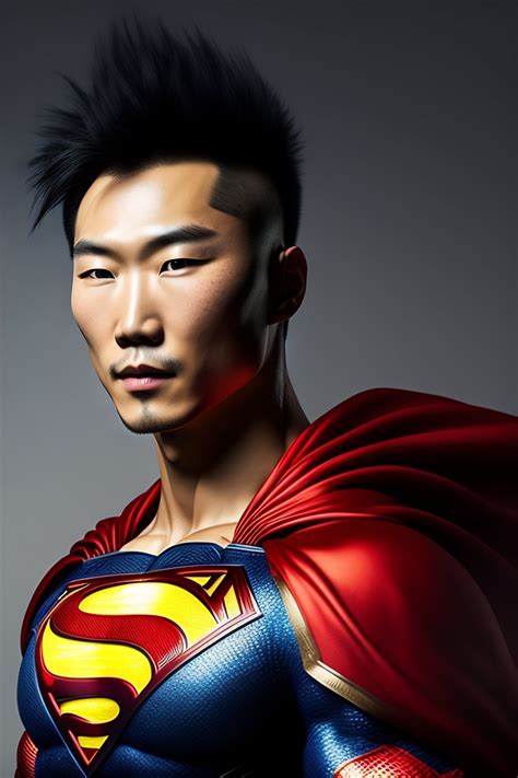 Lexica - Chinese guy with spiky hair as superman
