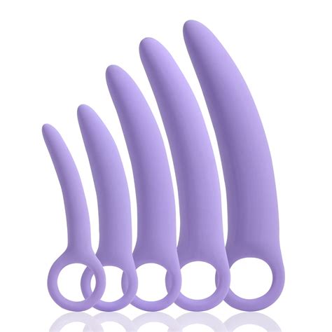 Qaveuny 5 Pack Silicone Pelvic Floor Muscle Dilator Trainer Set,Pelvic ...