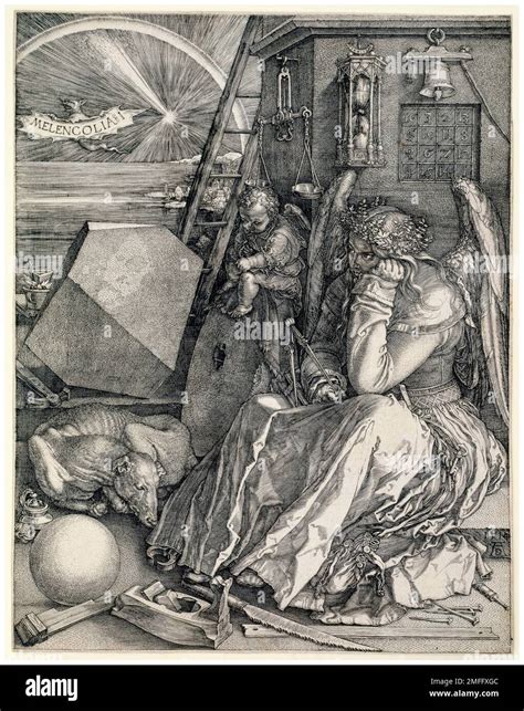 Albrecht Durer, Melencolia I (The Melancholy), copperplate engraving ...
