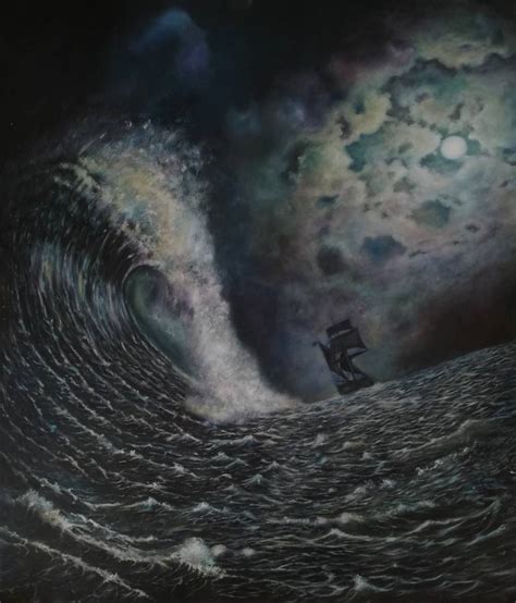 Ship in the sea storm Painting by Nela Radomirovic | Saatchi Art