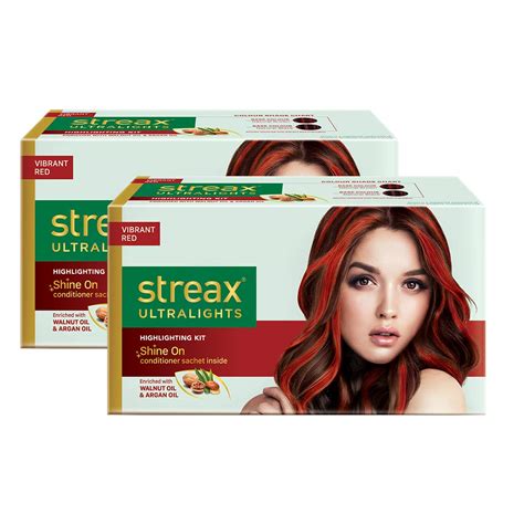 Streax Ultralights Highlighting Kit, Vibrant Red, 60 g (Pack of 2 ...