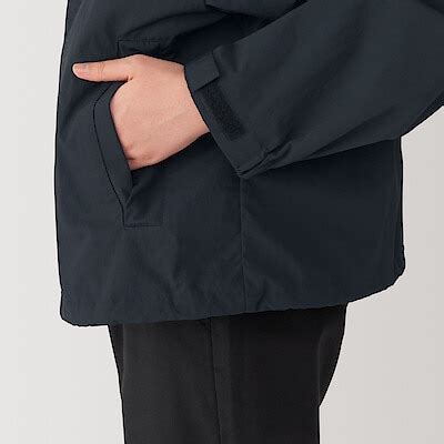 W's Water repellent Pocketable hooded jacket LADY S Black | MUJI
