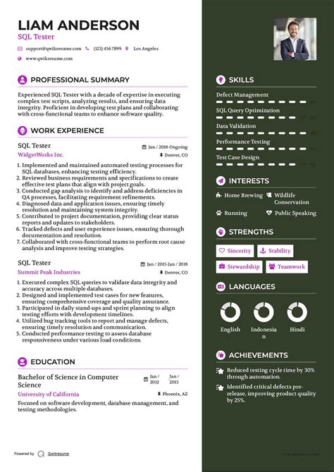 Image result for SQL Tester Resume PDF