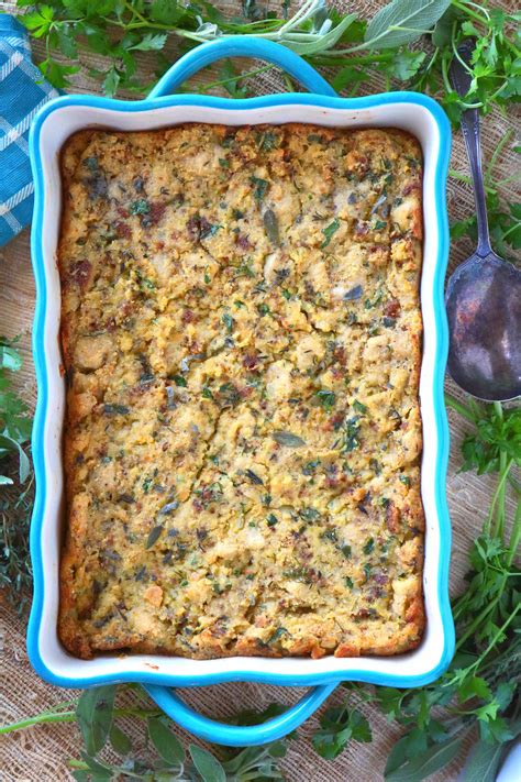 Southern Old-Fashioned Cornbread Dressing - The Anthony Kitchen