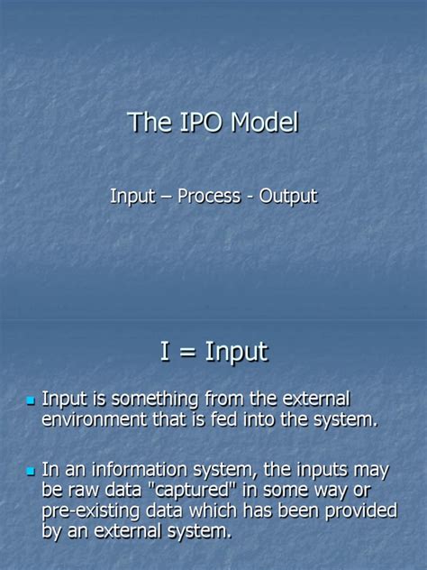 Image result for IPO model Definition