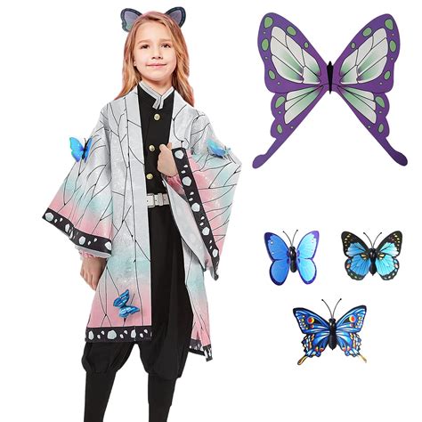 Buy Demon Slayer Cosplay Kids Costumes Kochou Shinobu Girls Anime ...