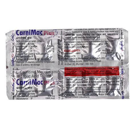 Carnimac Plus Tablet 10's Price, Uses, Side Effects, Composition ...