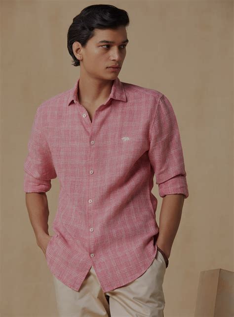 Andamen Sakura Mist Linen Shirt