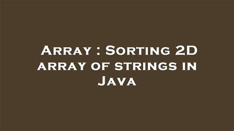 Sort a String Array in Java 的图像结果