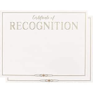 Certificate Papers - 48-Pack Certificate of Recognition Award ...