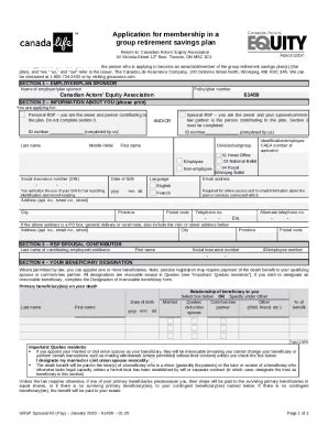 RRSP Application-National Ballet of Canada - CAEA Doc Template | pdfFiller