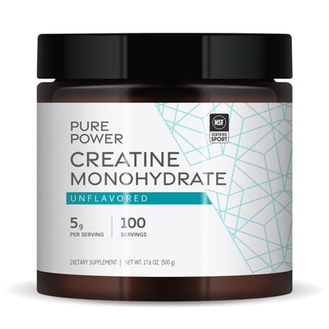 Pure Power Creatine Monohydrate - NSF Certified for Sport - Unflavored ...