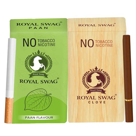 Buy ROYAL SWAG Natural Herbal Cigarettes PAAN, CLOVE Flavoured(20 ...