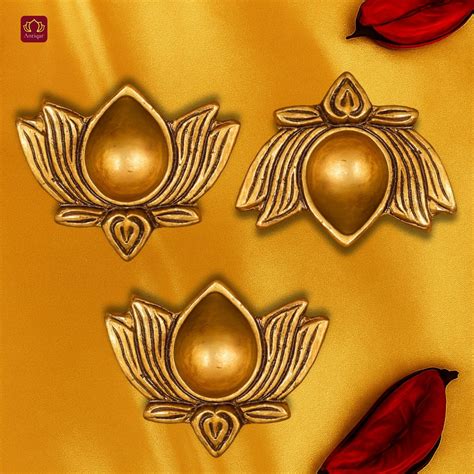 Brass Lotus Diya -2cm | Antique Golden Finish | Handcrafted for Pooja ...
