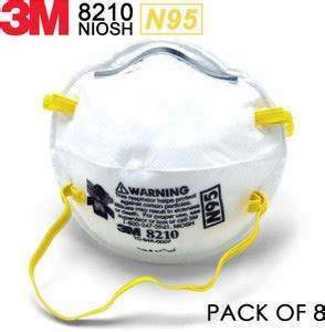 3M Particulate Respirator 8210, N95 160 EA/Case NIOSH Approved For At ...