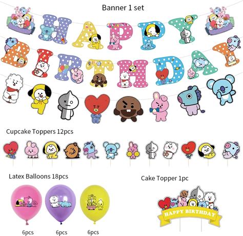 Buy Bangtan Boys Birthday Party Supplies,Kpop Happy Birthday Include ...