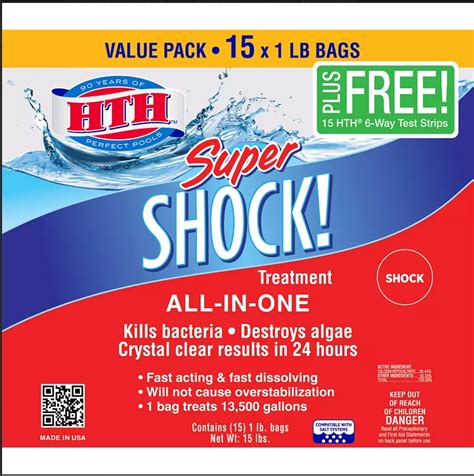 HTH Super Shock Treatment ALL IN ONE Swimming Pool, Spa with bonus 15 ...