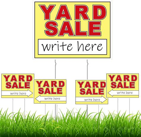 Amazon.com : Thyle 5 Pcs 12 x 16 Inch Double Sided Yard Sale Signs Garage Sale Sign Waterproof ...