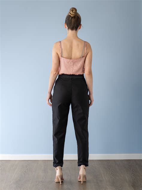 Women's Stretch Satin Tuxedo Pants - Black - Shebby Designer Clothing