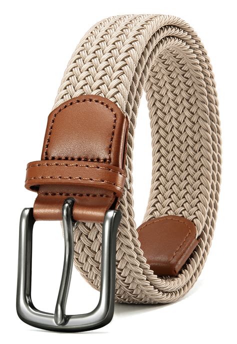 YOETEY Elastic Braided Woven Belt 1 3/8", Stretch Belts for Men, Belts ...