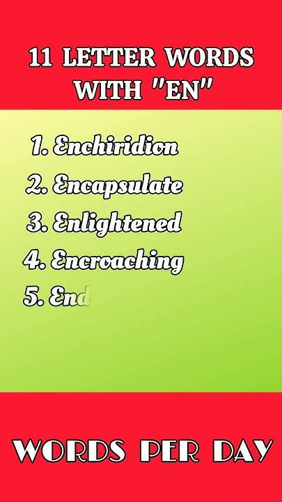 11 letter words starting with "EN" #englishlearners #englishlearning # ...