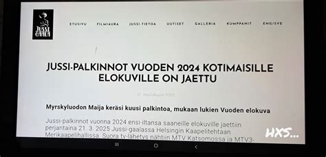KULTTUURI. ELOKUVAT/MOVIES. SUOMIFINLAND. TV…MTV3 LIVE JUSSIGAALA ...