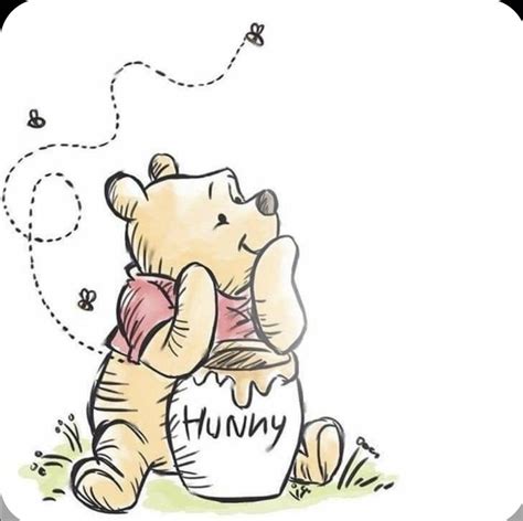 Cute Winnie the Pooh Bear with Honey Jar